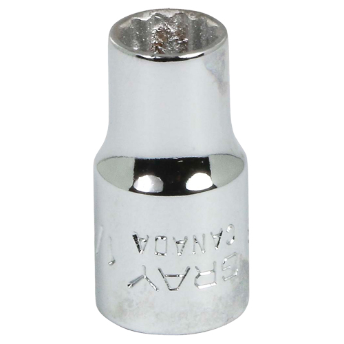 Socket, 1/4", 1/4" Drive, 12 Points - Gray Tools V108
