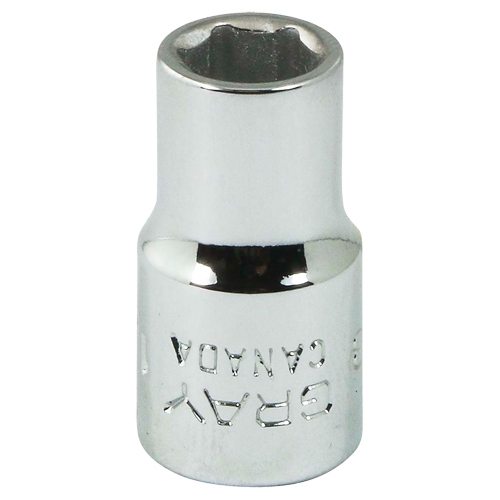 Socket, 1/4", 1/4" Drive, 6 Points - Gray Tools V8