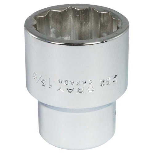 Socket, 1-5/8", 1" Drive, 12 Points - Gray Tools X52