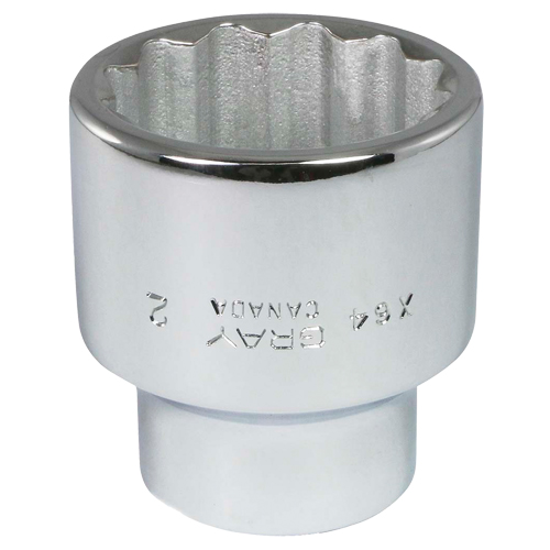 Socket, 2", 1" Drive, 12 Points - Gray Tools X64