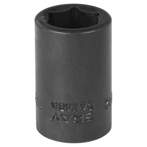 Socket, Impact, 12 mm, 3/8" Drive, 6 Points - Gray Tools MTP12