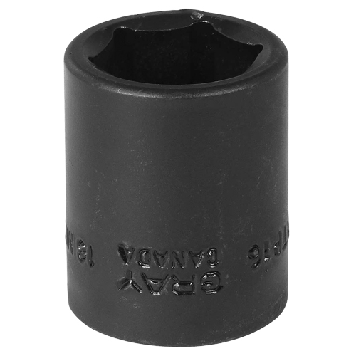 Socket, Impact, 16 mm, 3/8" Drive, 6 Points - Gray Tools MTP16