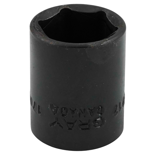 Socket, Impact, 17 mm, 3/8" Drive, 6 Points - Gray Tools MTP17