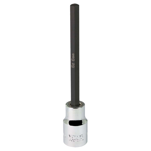 Extra Long Bit  Socket, 6 mm x 4" L, 3/8" Drive - Gray Tools MTW6L