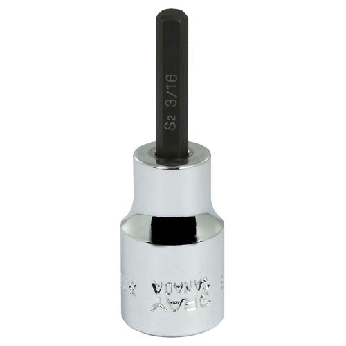 Bit Socket, 3/16" x 7/10" L, 3/8" Drive - Gray Tools TW6