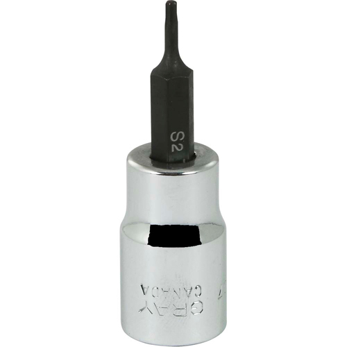 Bit Socket, Torx&reg;, T7 x 2-1/8" L, 3/8" Drive - Gray Tools T607