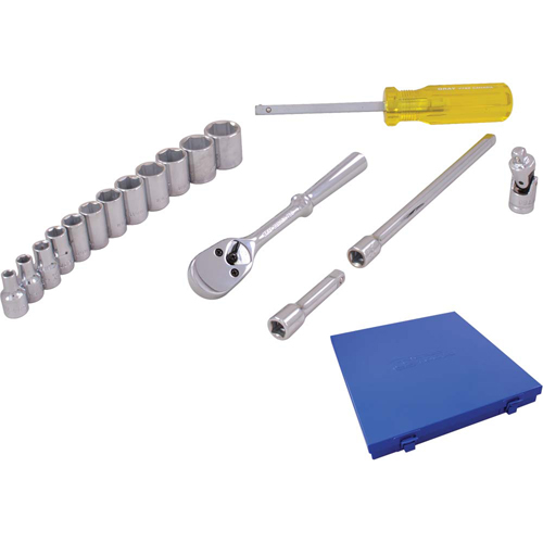 Socket & Attachment Set, 29 Pcs, 1/4" Drive Size, Deep - Gray Tools 19029