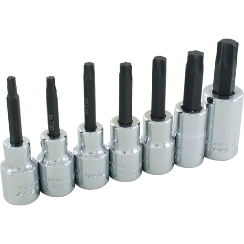 Torx&reg; Head Socket Set, Torx&reg;, 1/2" Drive, 7 Pcs - Gray Tools 35707