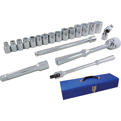 Socket & Attachment Set, 20 Pcs, 1/2" Drive Size - Gray Tools 38020