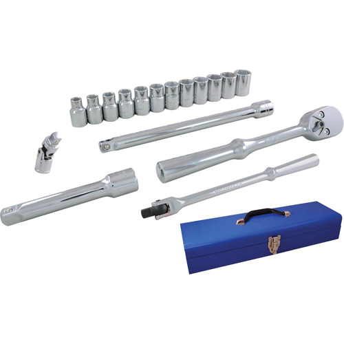 Socket & Attachment Set, 17 Pcs, 1/2" Drive Size - Gray Tools 39017