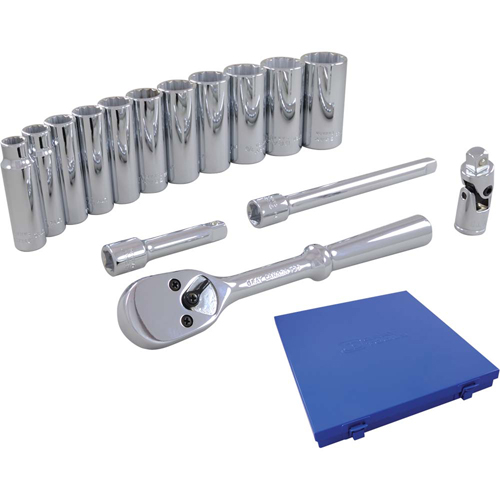 Jeu de douilles et accessoires, 15 Mcx, Prise de 3/8", Profond - Gray Tools 25315