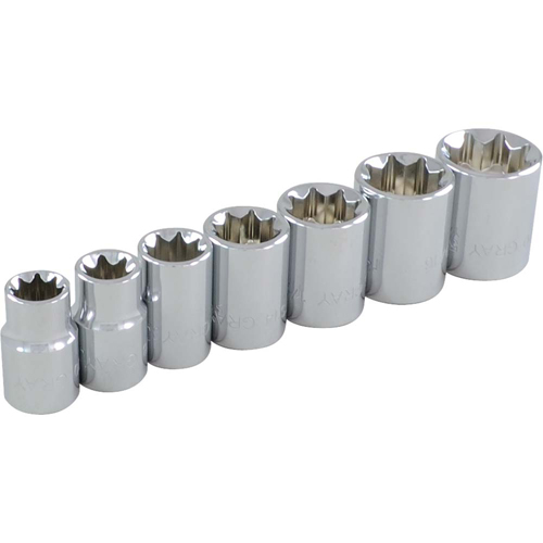 Jeu de douilles, 7 Mcx, Prise de 3/8" - Gray Tools 25407