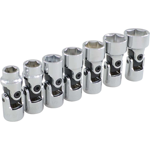 Universal Joint Socket Set, 7 Pcs, 3/8" Drive Size - Gray Tools 25507A