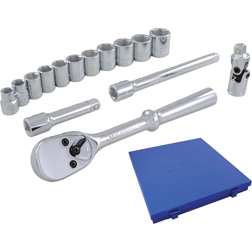 Socket & Attachment Set, 15 Pcs, 3/8" Drive Size - Gray Tools 29015