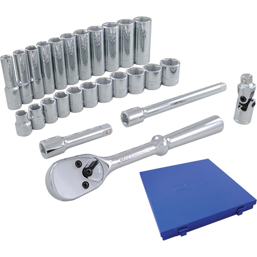 Socket & Attachment Set, 26 Pcs, 3/8" Drive Size, Deep - Gray Tools 29026