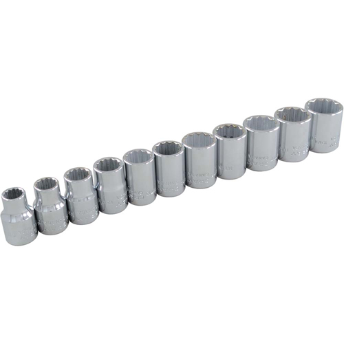 Socket Set, 11 Pcs, 3/8" Drive Size - Gray Tools 29111