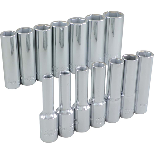Jeu de douilles, 14 Mcx, Prise de 3/8", Profond - Gray Tools 29214