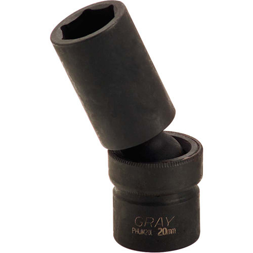 Universal Joint Socket, 17 mm, 1/2" Drive, 6 Points - Gray Tools PHUM17L
