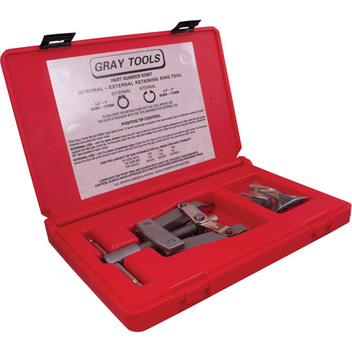 Internal/External Retaining Ring Tool with Tip Set, 13 Pieces - Gray Tools 82987