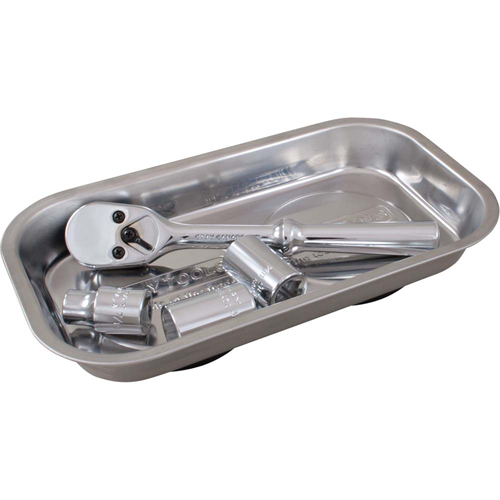 Rectangular Magnetic Tray, 11" L x 6" W - Gray Tools 89922