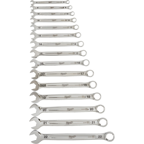 Wrench Set, Combination, 15 Pieces, Metric - Milwaukee 48-22-9515
