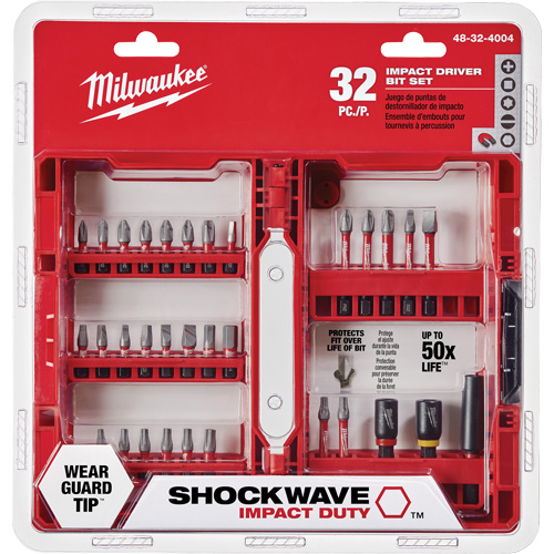Shockwave Driver Bit Set, 32 Pcs., Phillips/Slotted/Torx&reg; - Milwaukee 48-32-4004