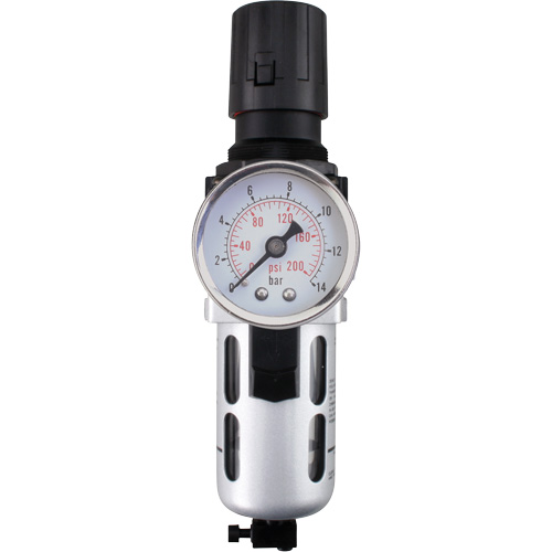 Filtre/r&eacute;gulateur d'air modulaire (manom&egrave;tre compris), 1/4" NPT, 145 PSI, Capacit&eacute; de 0,3 oz liq. - Outils Aurora 