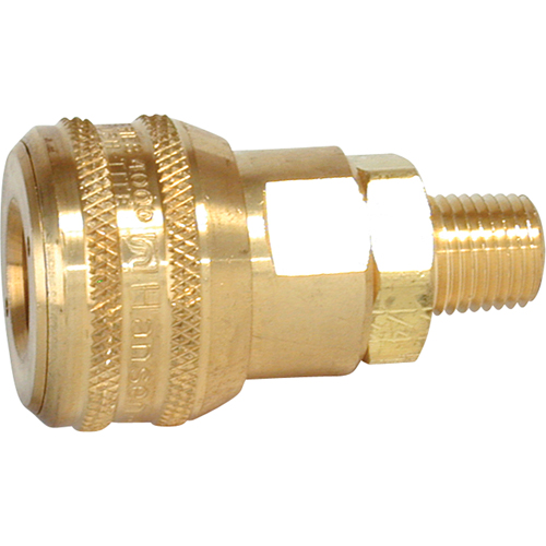 Quick Couplers - 3/8" Industrial, One Way Shut-Off - Automatic Couplers, Brass - Topring 21.662