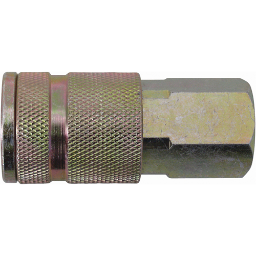 Quick Couplers - 3/8" Industrial, One Way Shut-Off - Manual Couplers, Zinc Plated Steel - Topring 21.842