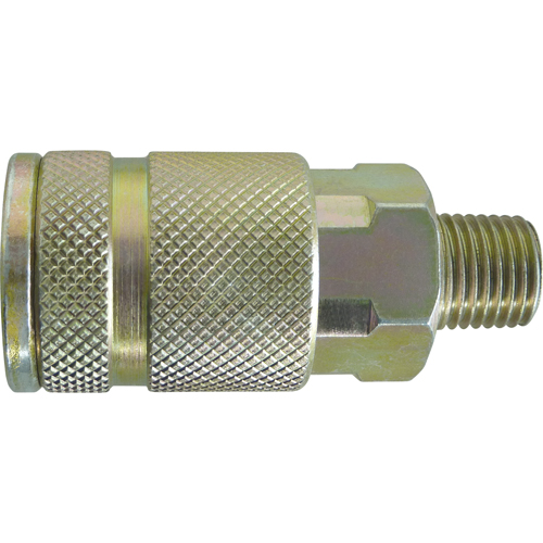 Raccords rapides - 3/8" industriel, &agrave; soupape/1 voie - Raccords manuels, Acier zingu&eacute; - Topring 21.962