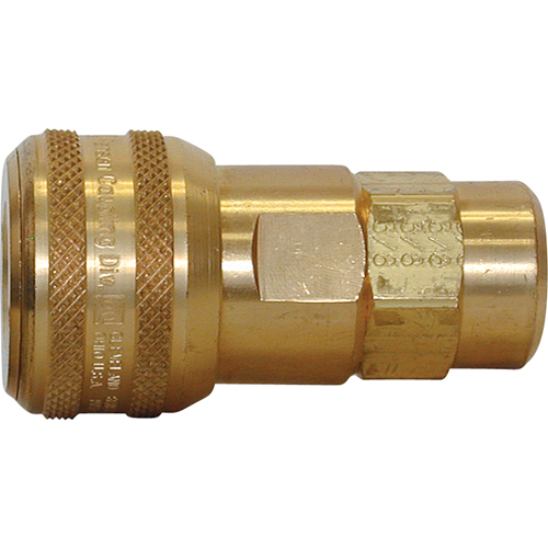 Quick Couplers - 1/2" Industrial, One Way Shut-Off - Automatic Couplers, Brass - Topring 22.482
