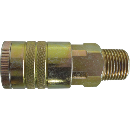 Quick Couplers - 1/2" Industrial, One Way Shut-Off - Manual Couplers, Zinc Plated Steel - Topring 22.992