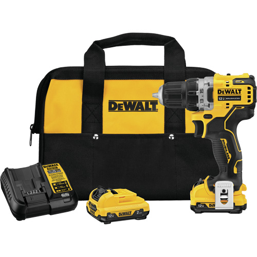 Trousse de perceuse-visseuse avec moteur sans brosse Xtreme, Lithium-ion, 12 V, Mandrin 3/8", Couple 250 UWO - DEWALT DCD701F2