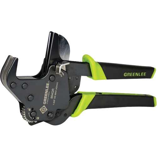 Quick-Release Ratcheting PVC Cutter, 1-5/8" Capacity - Greenlee 864QR