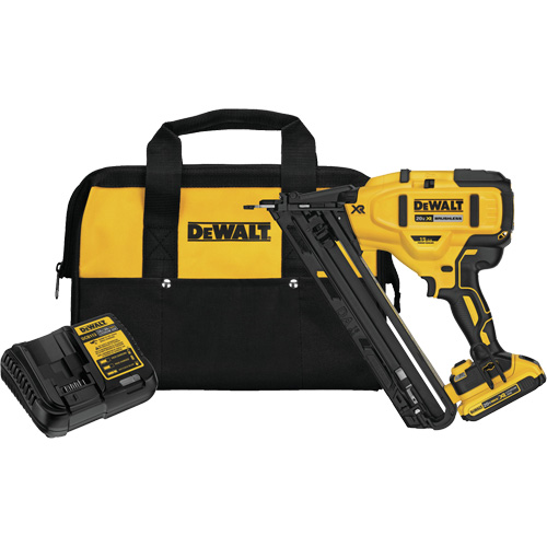 Max XR&reg; Angled Finish Nailer Kit, 20 V, Lithium-Ion - DEWALT DCN650D1