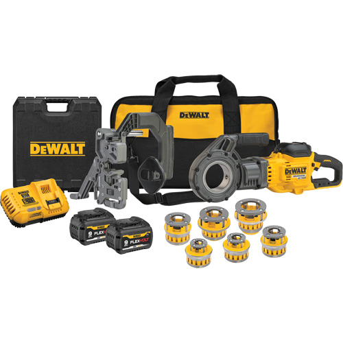 FlexVolt&reg; Max* Cordless Pipe Threader Kit with Dieheads, 30 RPM, 1/2" - 2" Pipe Thread - DEWALT DCE700X2K