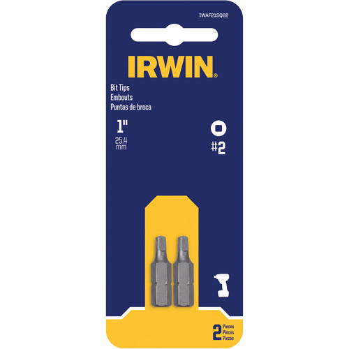 Insert Bits, Square, #2, 1/4" Drive - Irwin IWAF21SQ22