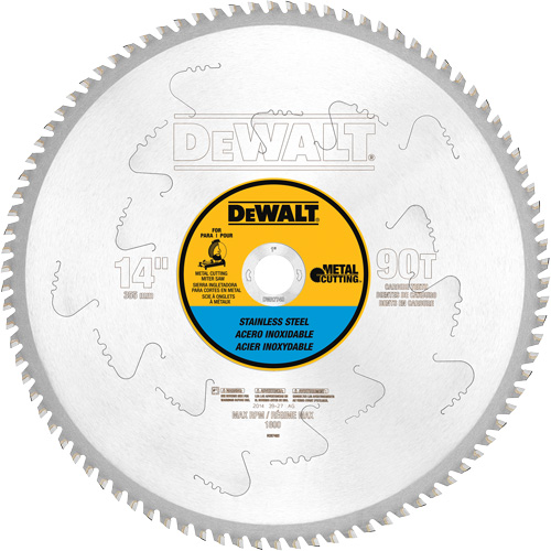 Stainless Steel Cutting Saw Blade, 14", 90 Teeth, Metal Use - DEWALT DWA7749
