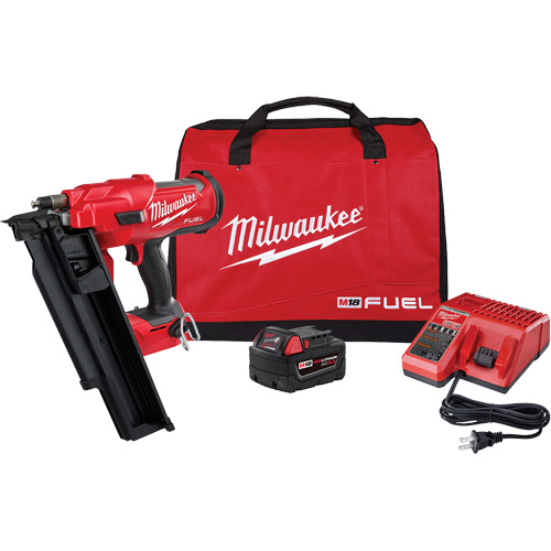 Ensemble de cloueuse de charpente &agrave; 21 degr&eacute;s M18 Fuel, 18 V, Lithium-ion - Milwaukee 2744-21