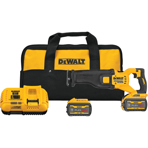Ensemble de scie alternative sans balai FlexVolt Max, 60 V, Lithium-ion Bloc-pile, 0-3000 coups/min - DEWALT DCS389X2