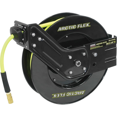D&eacute;vidoir r&eacute;tractable avec tuyau en polym&egrave;re hybride, Air, 3/8" x 50', Tuyau simple, 300 psi - King Canada K-5038FRL