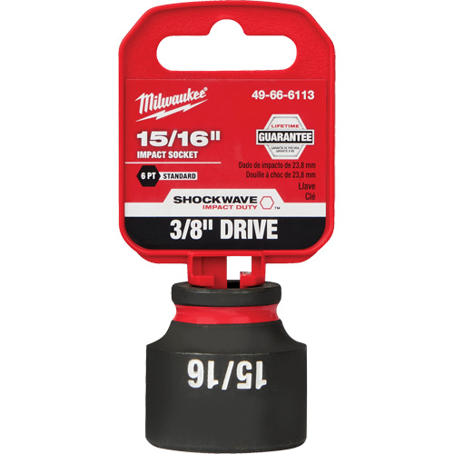 Shockwave Impact Duty Socket, Power, 15/16", 3/8" Drive, 6 Points - Milwaukee 49-66-6113
