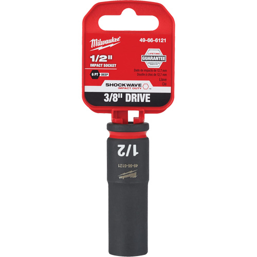 Douille Shockwave Impact Duty, Puissance, 1/2", Prise 3/8", 6 pans, Profond - Milwaukee 49-66-6121