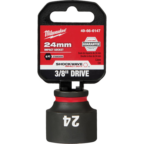 Shockwave Impact Duty Socket, Power, 24 mm, 3/8" Drive, 6 Points - Milwaukee 49-66-6147