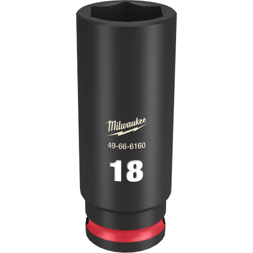 Douille Shockwave Impact Duty, Puissance, 18 mm, Prise 3/8", 6 pans, Profond - Milwaukee 49-66-6160