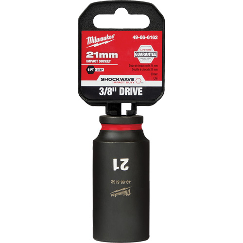 Shockwave Impact Duty Socket, Power, 21 mm, 3/8" Drive, 6 Points, Deep - Milwaukee 49-66-6162
