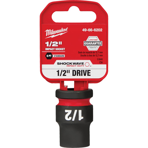 Shockwave Impact Duty Socket, Power, 1/2", 1/2" Drive, 6 Points - Milwaukee 49-66-6202