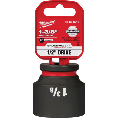 Shockwave Impact Duty Socket, Power, 1-3/8", 1/2" Drive, 6 Points - Milwaukee 49-66-6216