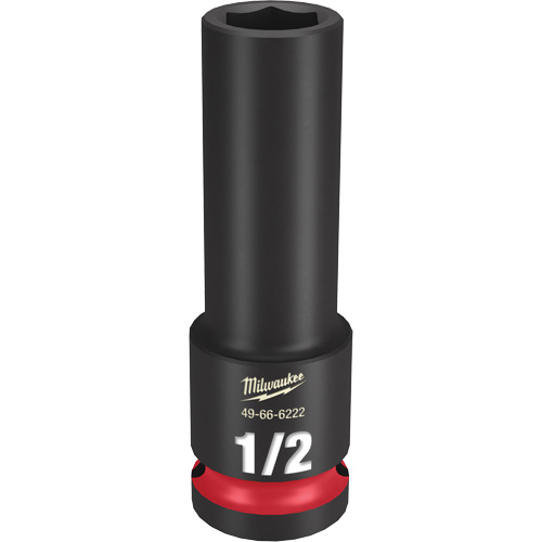 Shockwave Impact Duty Socket, Power, 1/2", 1/2" Drive, 6 Points, Deep - Milwaukee 49-66-6222