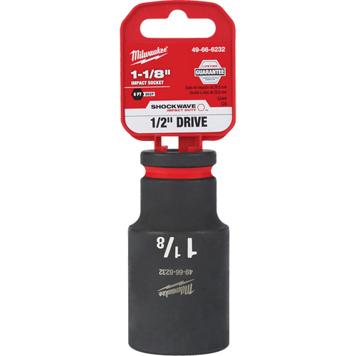 Douille Shockwave Impact Duty, Puissance, 1-1/8", Prise 1/2", 6 pans, Profond - Milwaukee 49-66-6232